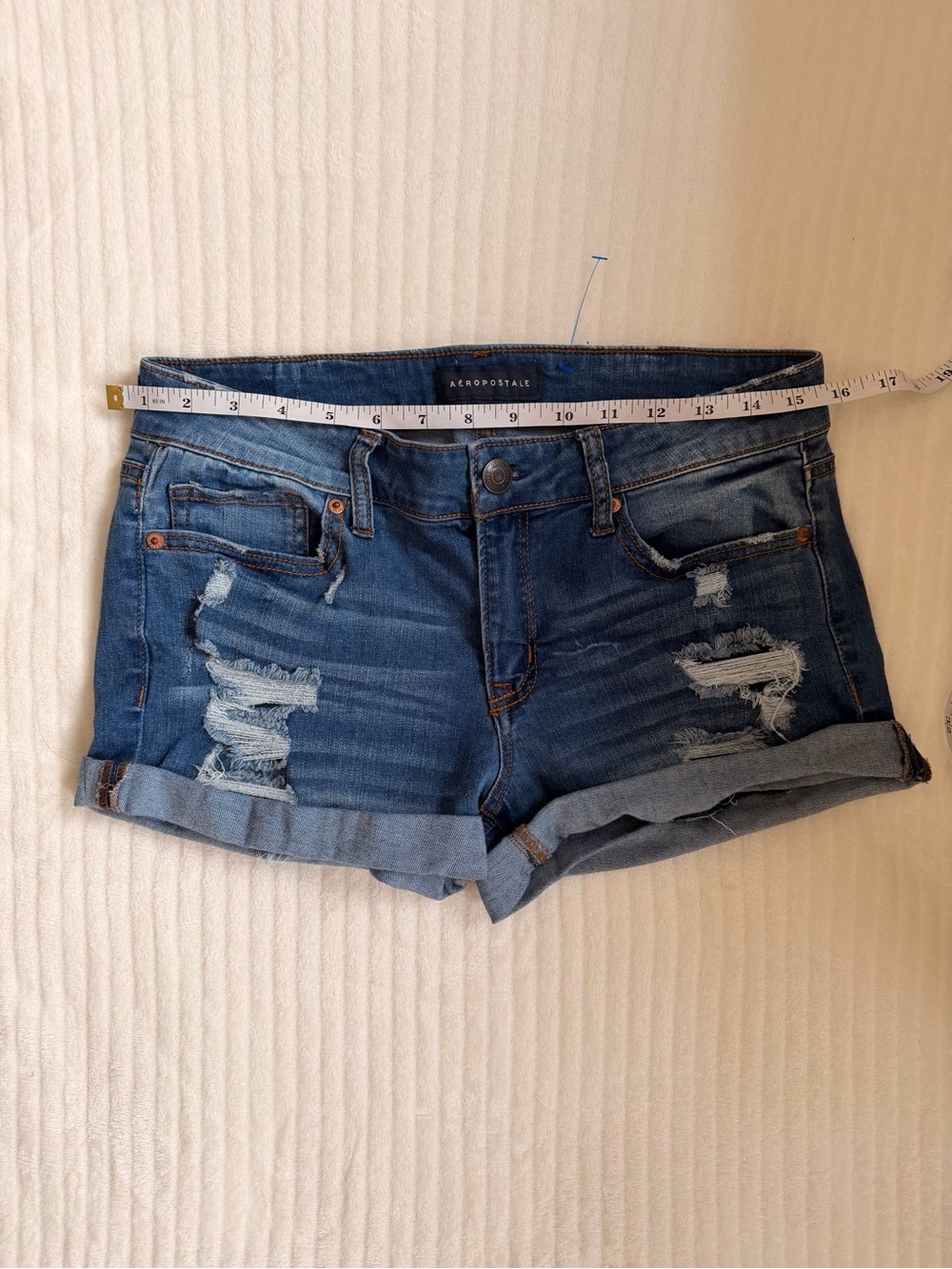 Aeropostale Distressed Denim Shorts Size 8 - Picture 4 of 6